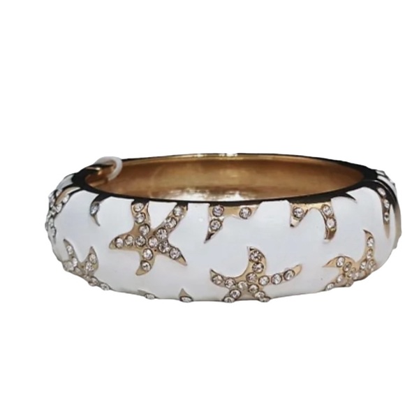 TOMMY BAHAMA‎ GOLD PLATED WHITE RHINESTONE STARFISH BRACELET NWT - Picture 1 of 12